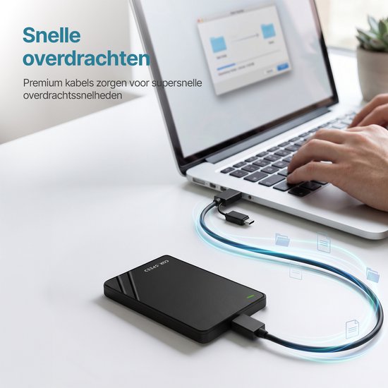 Cor.Speed Externe harde schijf 500 GB met USB C adapter - Harde schijf extern - HDD — afbeelding 5