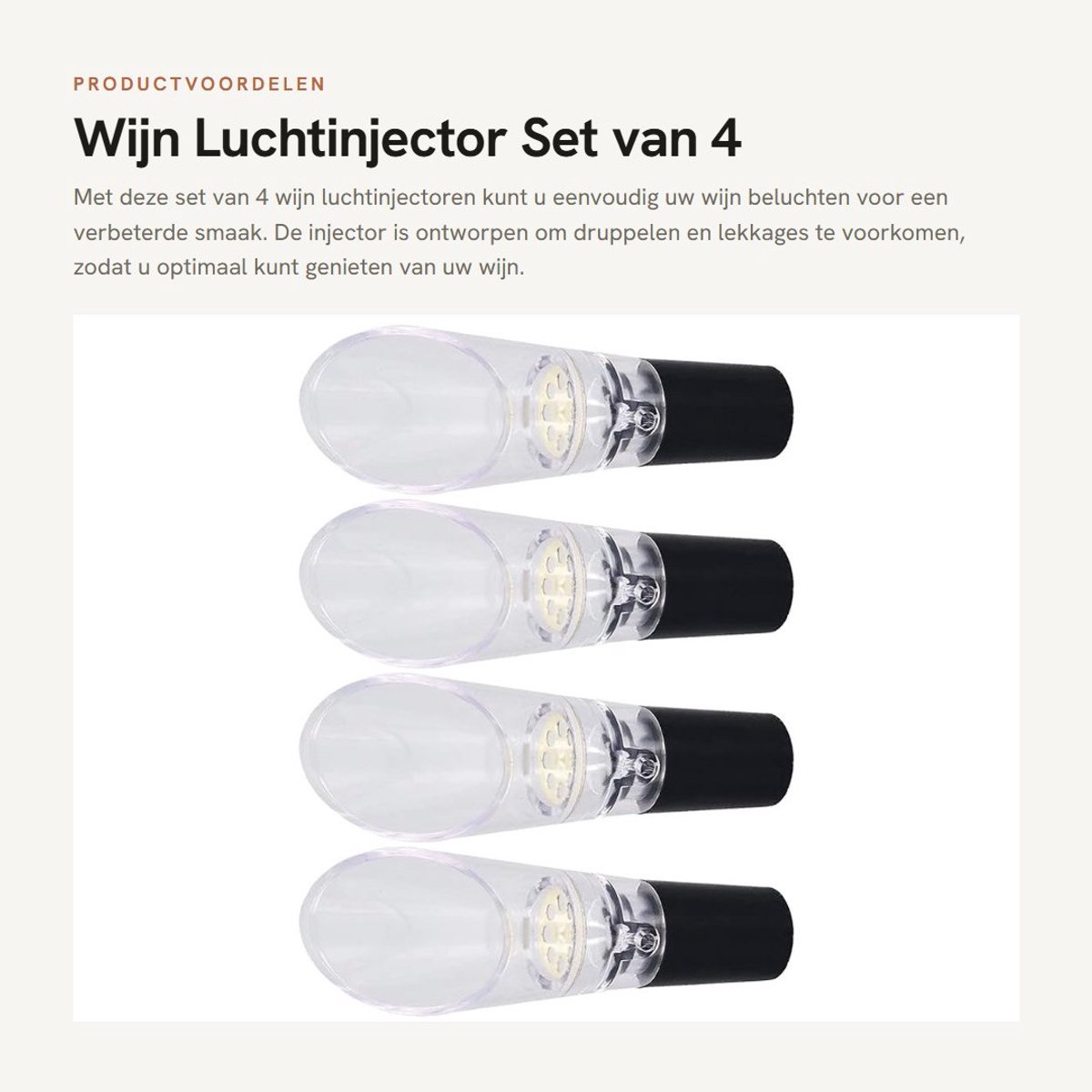Dailygoods- Wijnschenker - Beluchter voor Verbeterde Smaak - 4 Stuks - Duurzaam Materiaal - Eenvoudig te Gebruiken - Geen Druppels of Lekkage - Wijnbeluchter
