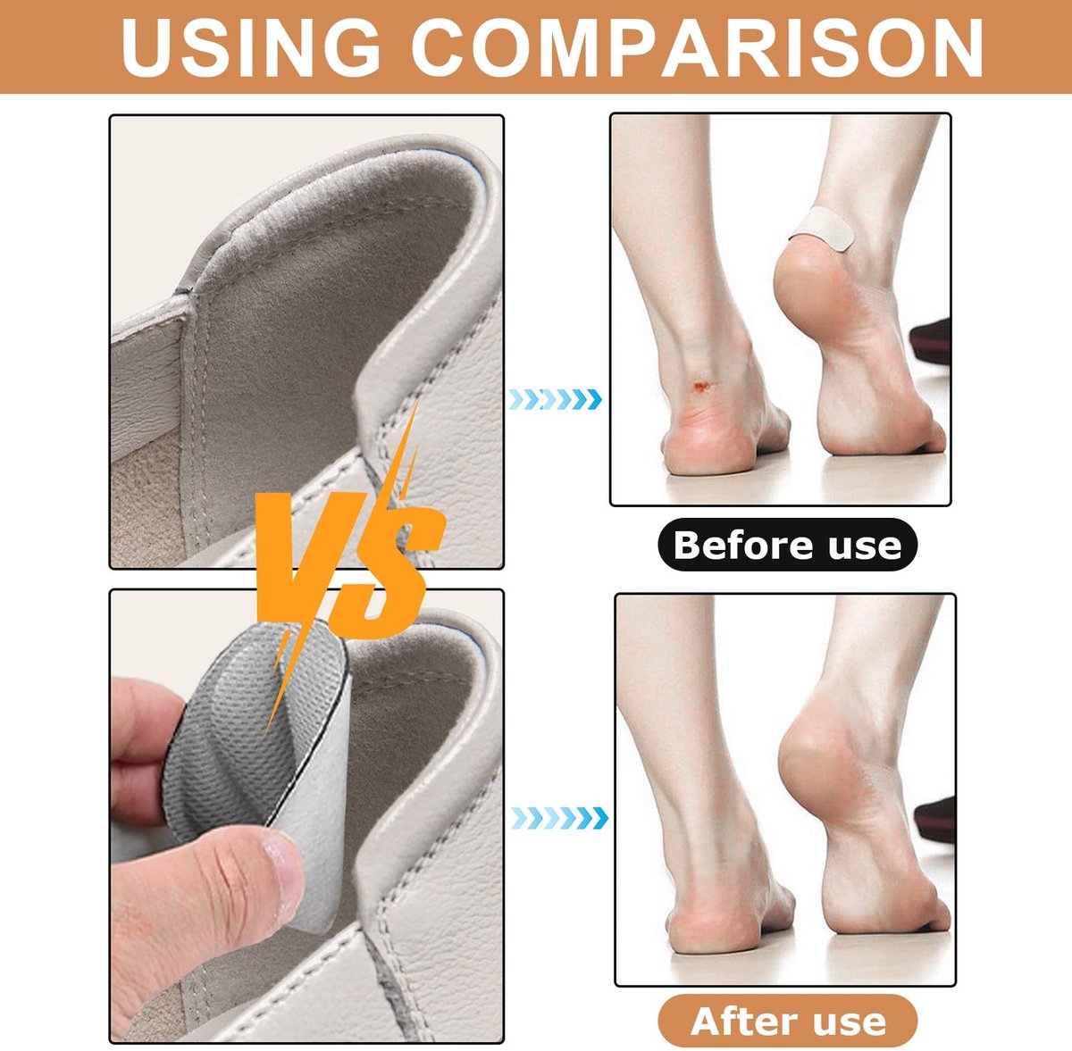Dailygoods- Hielkussens 12 Paar - Zelfklevende Hielbeschermers - Antislip Hielkussens - Hielbeschermers voor Te Grote Schoenen - Comfortabel en Ademend - Zacht op de Huid