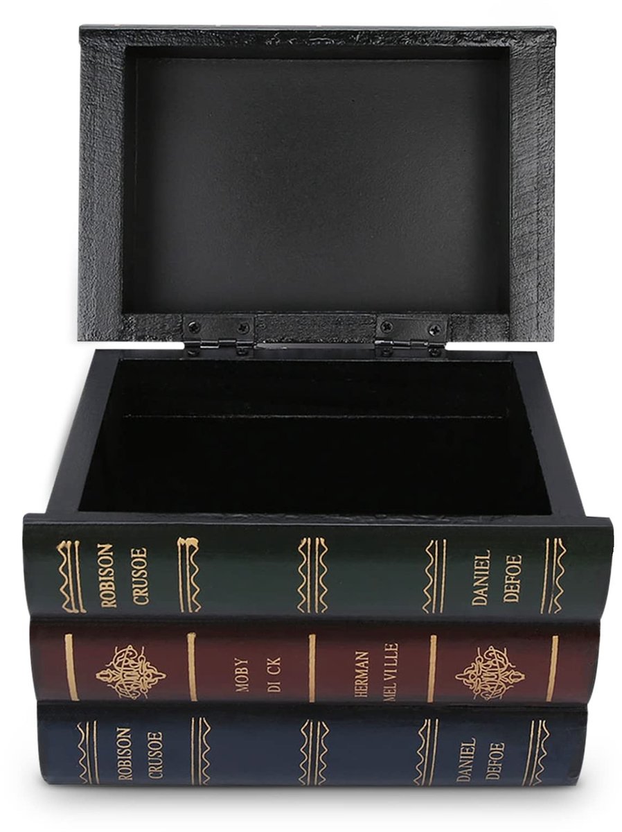 Dailygoods- Boekendoos Decoratief - Nep Boeken - Sieraden Opbergdoos - Hoogwaardig Hout - Eenvoudig te Openen - Metalen Gesp