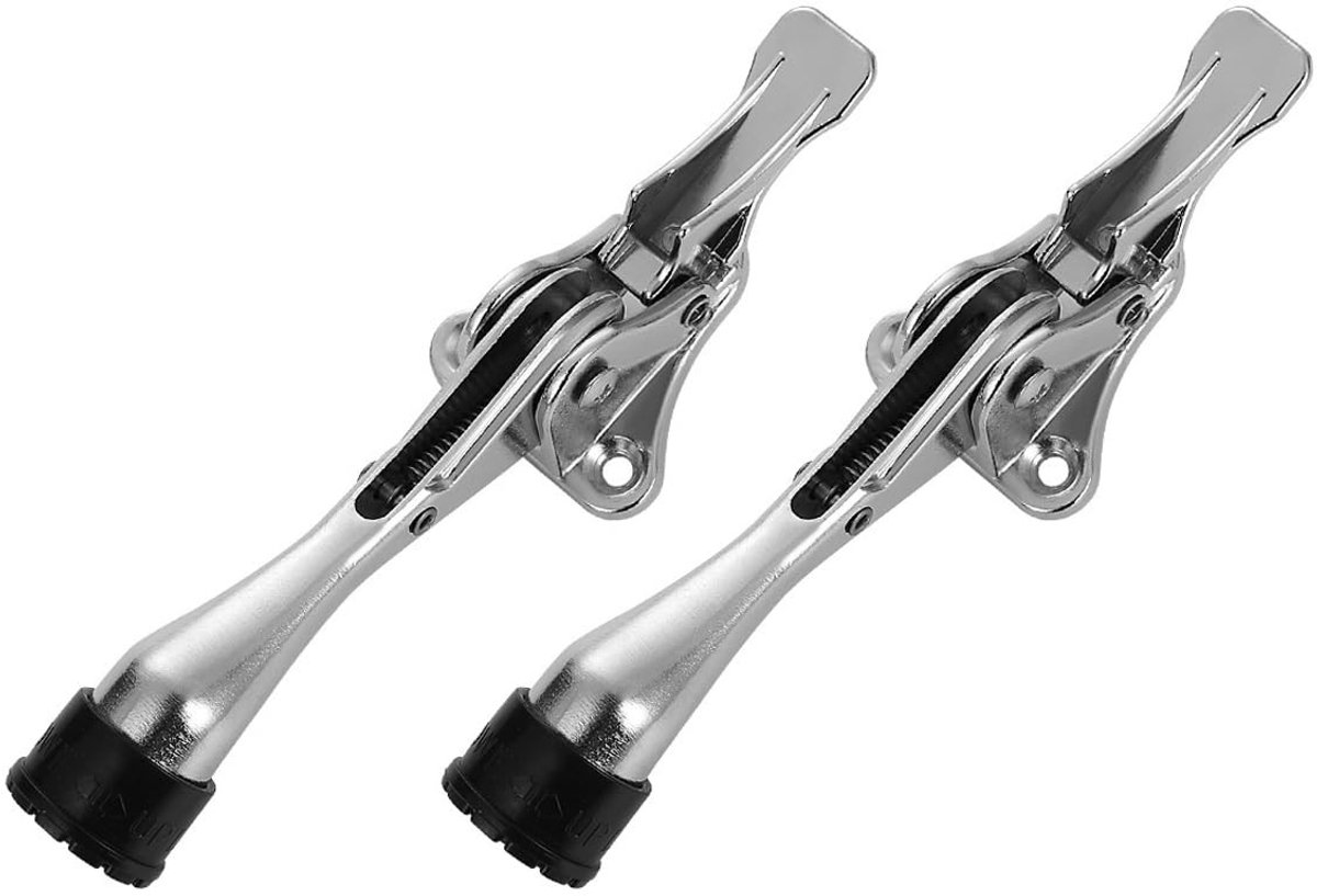 Dailygoods- Deurstopper Kick-Down Zinklegering - Deurbuffer - Deurstoppers voor Buiten - Deurvastzetter - Antislip Punt - 2-Pack