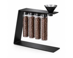 My Green Deal – RVS Koffieboonhouder Zwart – Koffiebonen Dispenser – Bonenhouder met Doseertrechter – Coffee Station Organizer – Premium 304 RVS