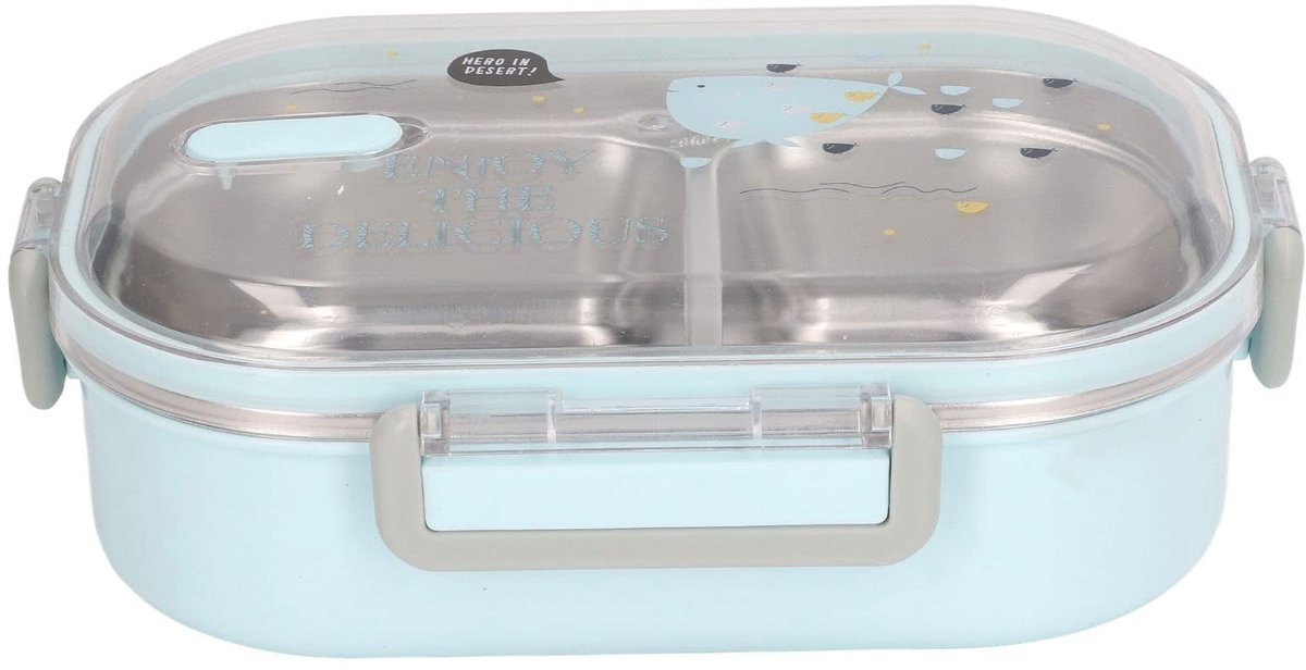 Dailygoods- Lunchbox Thermisch - Roestvrij Staal - Bentobox - Lunchbox Met Compartiment - Lunchbox Voor Studenten - Afmetingen 21,5x15x6,5cm - Bento Box