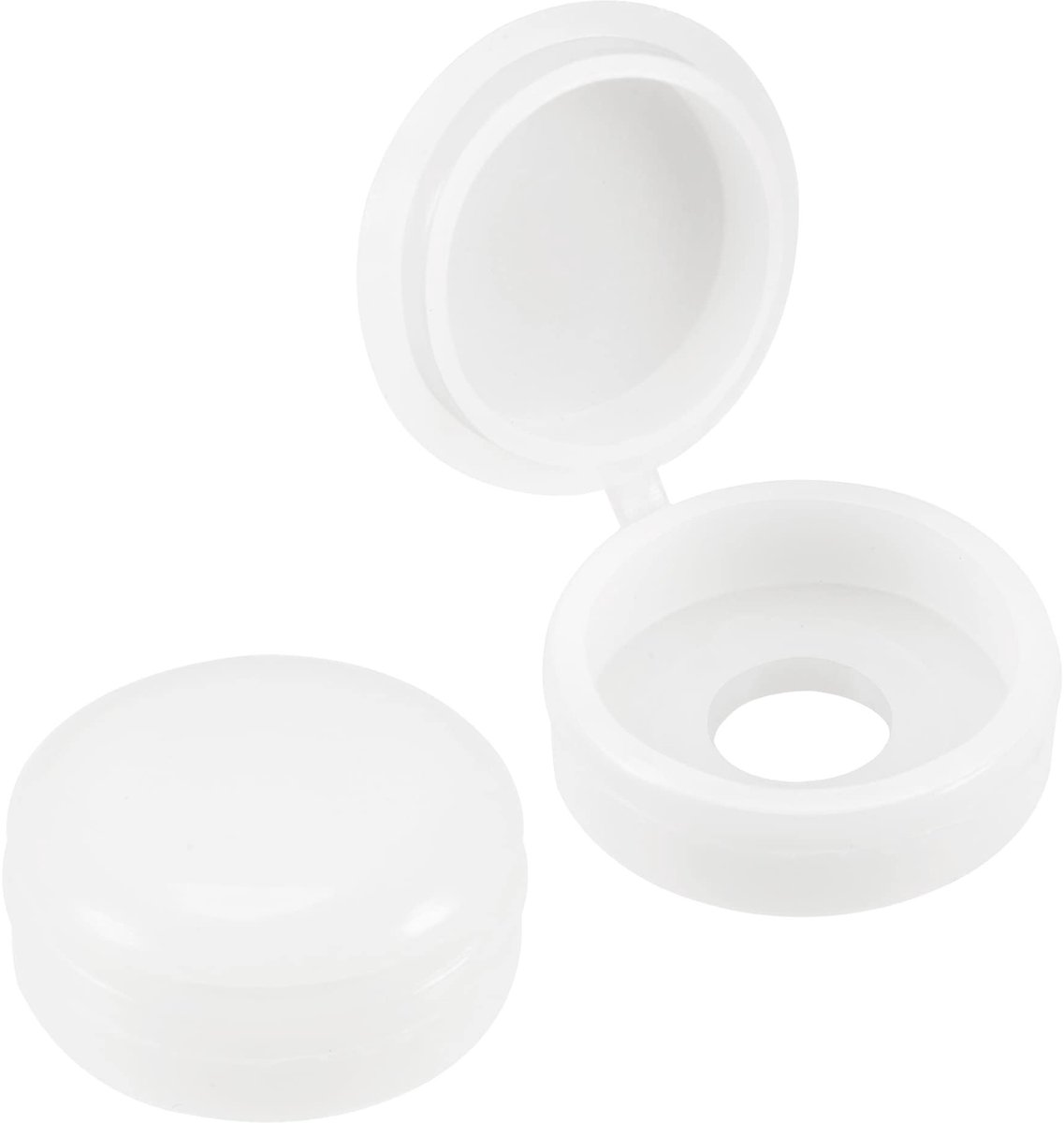 Dailygoods- Schroefdoppen 50 Stuks - Kunststof - Scharnierend - 5,8 mm Gat - Kliksluitingen - Fliptops - Duurzaam en Schokbestendig - Schroefdeksels