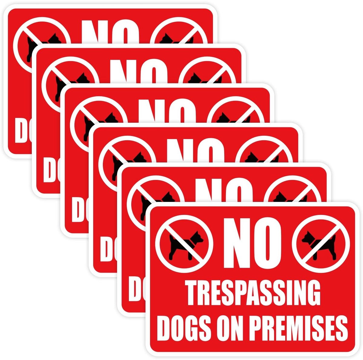 Dailygoods- Verboden Toegang Bord Waterdicht - Waarschuwingsbord Hond - Verboden Toegang Sticker - 6 Stuks - 18x13cm - Geschikt voor Binnen/Buiten