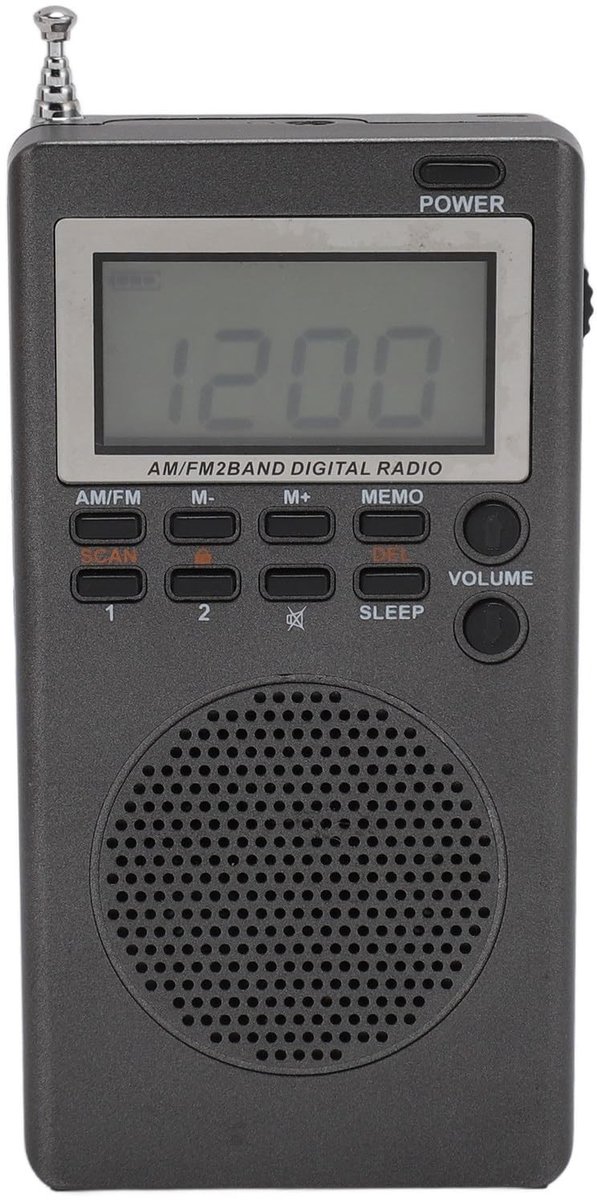 Dailygoods - Draagbare FM-radio - Mini digitale radio - Uitstekende ontvangst - Zakradio - Hoofdtelefoonaansluiting - Geschikt voor binnen en buiten -...