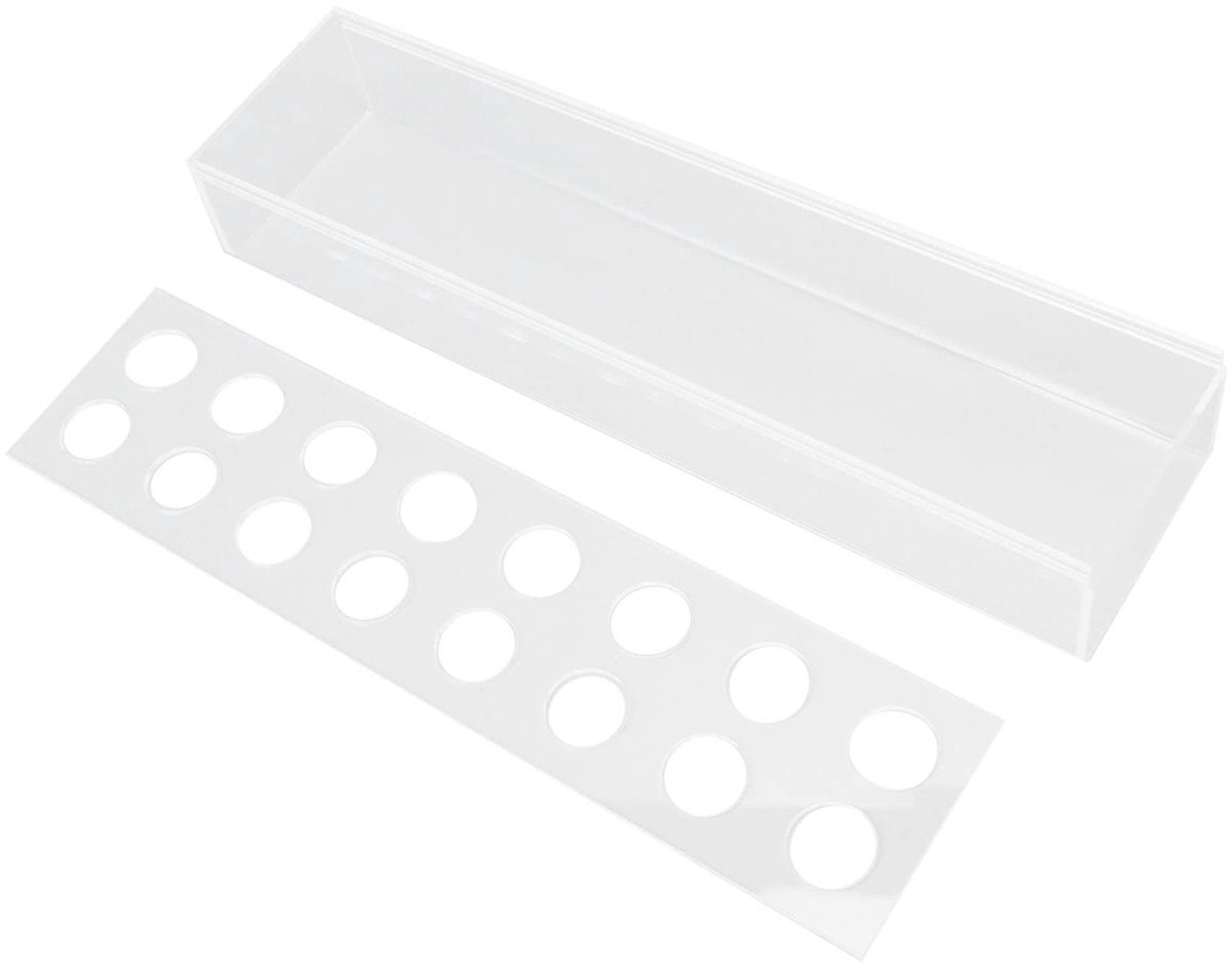 Dailygoods- Acrylvaas - Lange Rechthoekige Vaas met 16 Gaten - Bloemenvazen voor Binnen - Duurzaam en Schokbestendig - Elegante Middelpunt - Veelzijdig Arrangeren - Bloemenvase