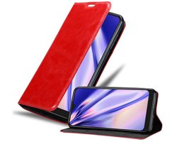 Cadorabo Hoesje geschikt voor Alcatel 1S 2020 in APPEL ROOD - Beschermhoes met magnetische sluiting, standfunctie en kaartvakje Book Case Cover Etui