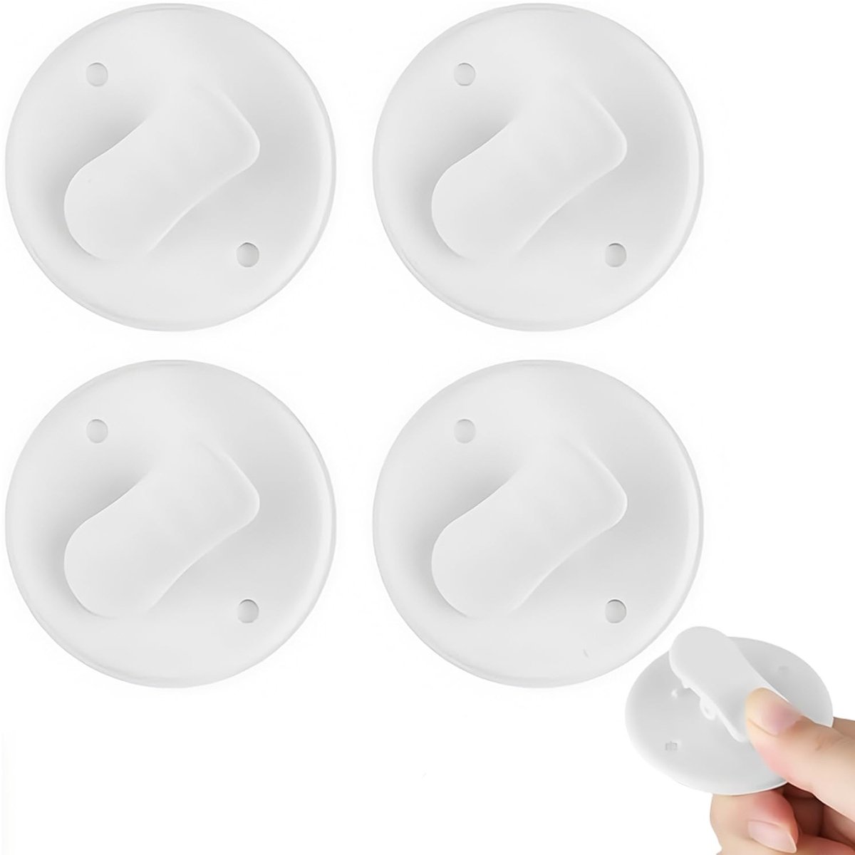 Dailygoods- Douchegordijnclips met Waterbescherming - 4 Stuks - Zelfklevend - Winddicht - Spatbescherming - Voor Badkamer en Camper - Douchegordijn