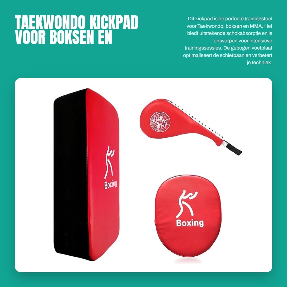 Dailygoods- Kickpad 3-in-1 - Bokspads - Taekwondo - Muay Thai - MMA - Schokabsorberend en antislip oppervlak - Stootkussen