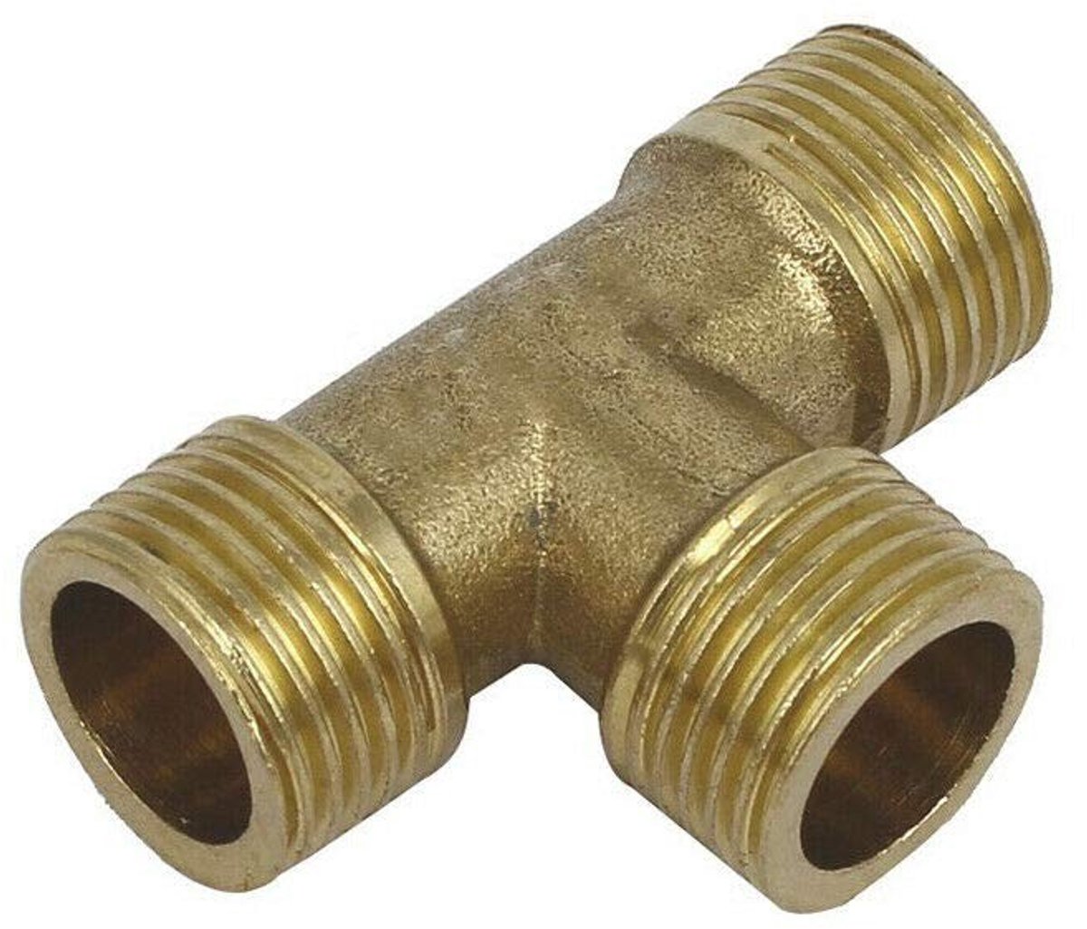 Dailygoods- T-connector duurzame messing - T-stuk - 1/2 inch - luchtslangen - brandstof - waterpijp