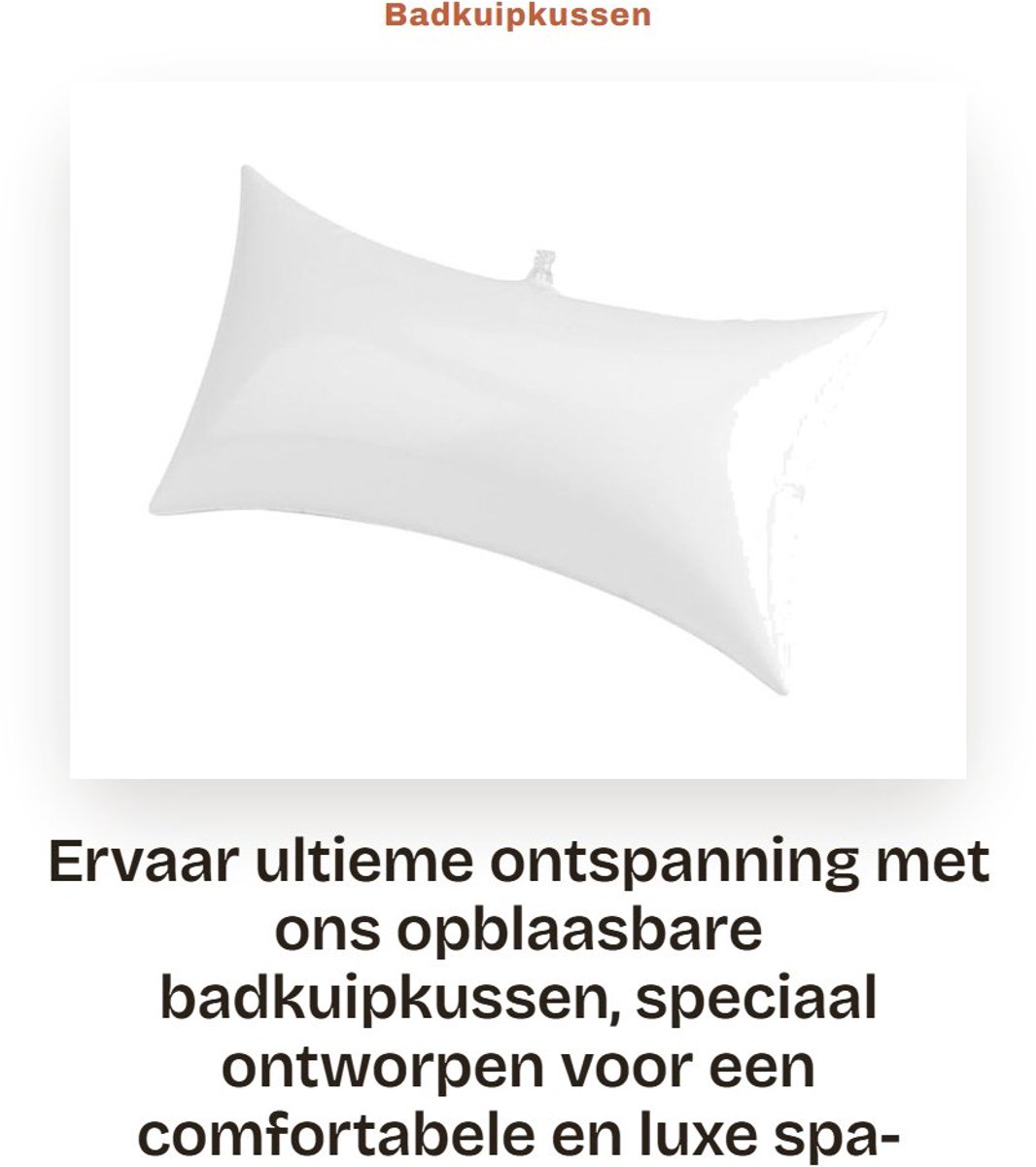 Dailygoods- Badkuipkussen Antislip - Opblaasbaar Nekkussen - Zuignap - Wafelpatroon Stof - Lichtgewicht - Sneldrogend - Badkussen