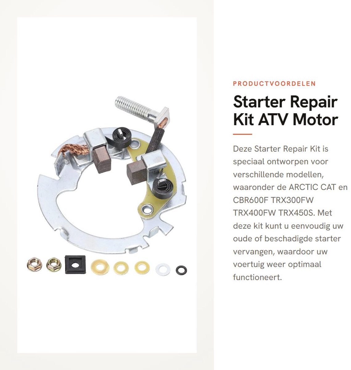 Dailygoods- Starter Reparatieset - Vervanging voor CBR600F/TRX300FW/TRX400FW/TRX450S - Eenvoudige installatie - Duurzaam materiaal - Stabiele prestaties - Hoge betrouwbaarheid - Startmotor