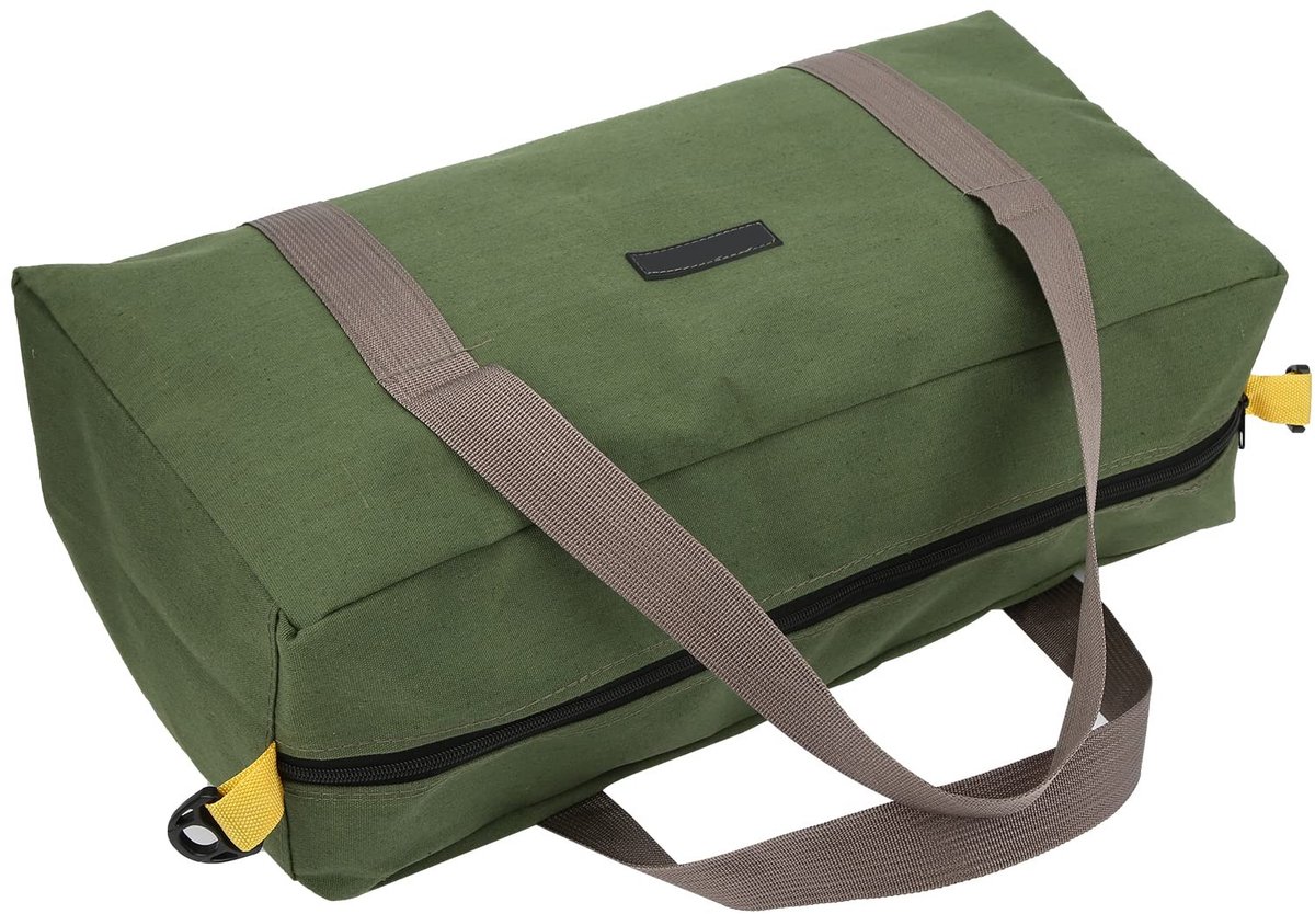 Dailygoods - Gereedschapstas - Multifunctionele Opbergtas - Canvas - Groen - Waterdicht - Geschikt voor Elektriciens - 51,5 x 18 x 24,5 cm