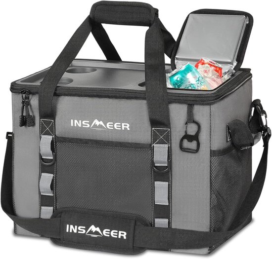 Koeltas 40 L - Koeltas opvouwbaar - Thermotas met opener - Isolatietas - Versterkte zijkanten/ 2 bekerhouders - picknick, camping en strand — afbeelding 2