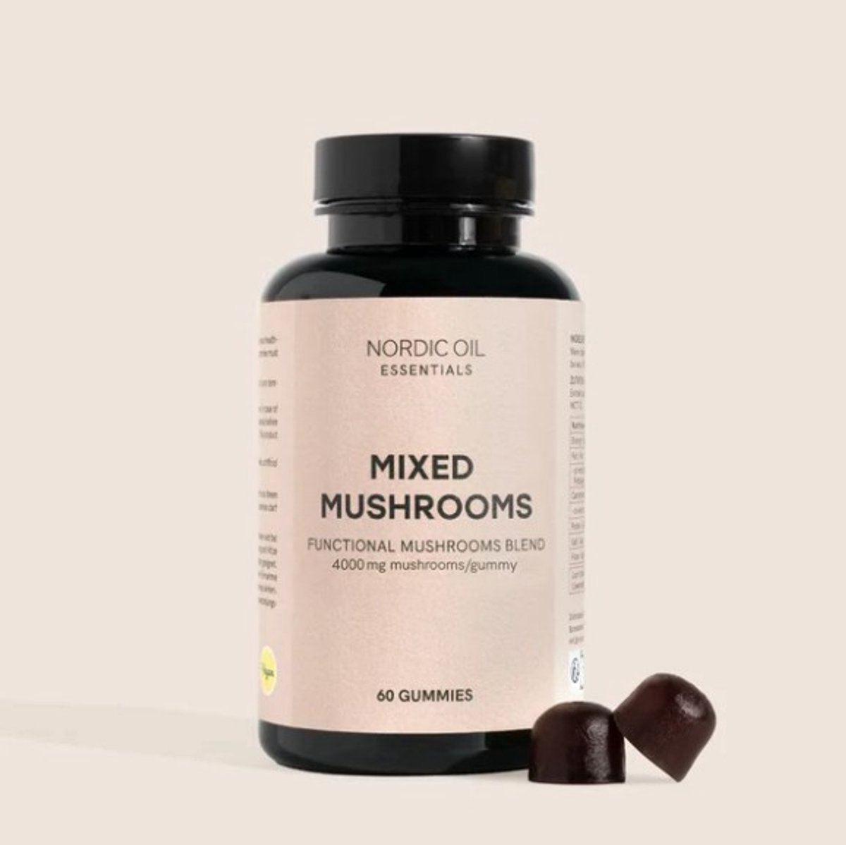 Nordic Oil© - Mixed Mushrooms Gummies - 60 Vegan Gummies met 200mg Lion’s Mane, Reishi, Shiitake & Chaga - Suikervrij - Voor Immuun- & Cognitieve Ondersteuning