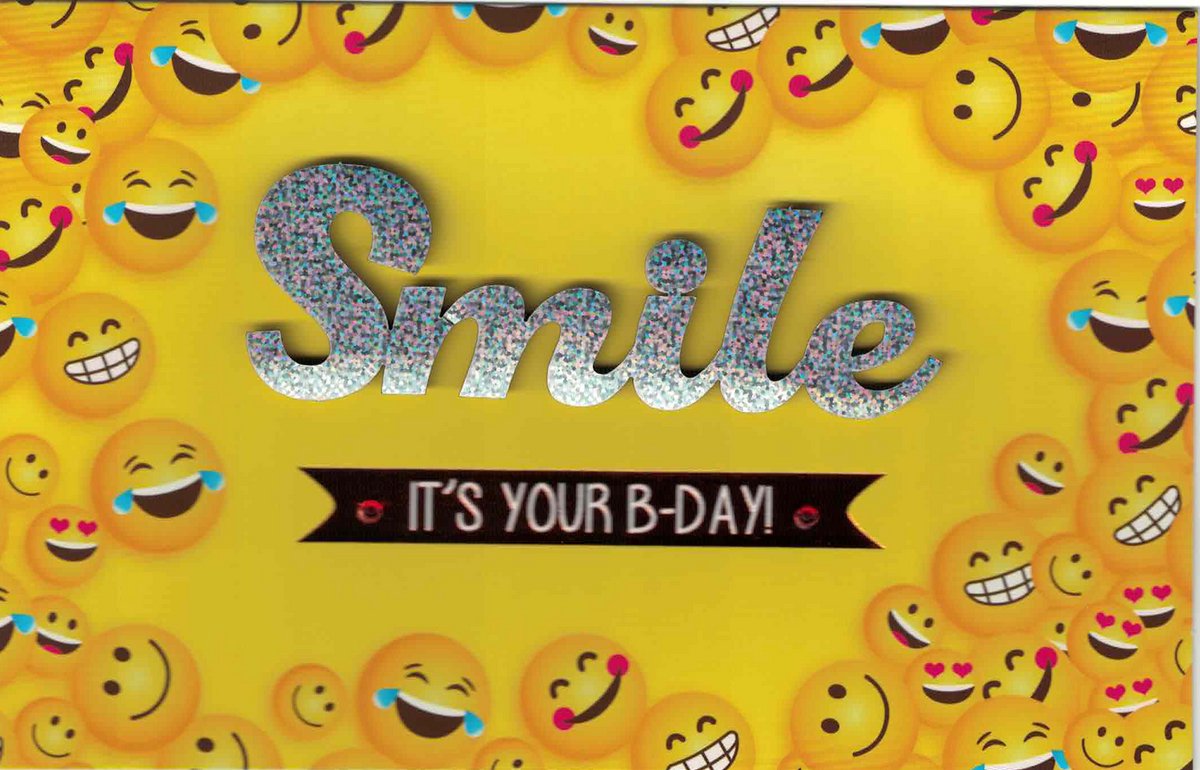 Wenskaart - luxe wenskaart - Smile - It'syour B-Day! - verjaardag - van harte gefeliciteerd - jarig - felicitatie - smiley-
