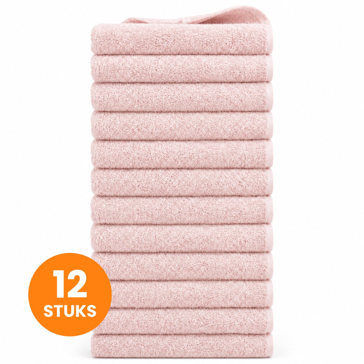 Funnies Handdoeken 12-Pack Roze - Set van 12 Luxe Handdoeken - 50 x 100 cm - Hoogwaardig 100% Katoen - 500 gram/m² Dikke, Zachte en Sneldrogende Handdoek - Ideaal voor Badkamer, Sport, Sauna, Zwembad en Vakantie