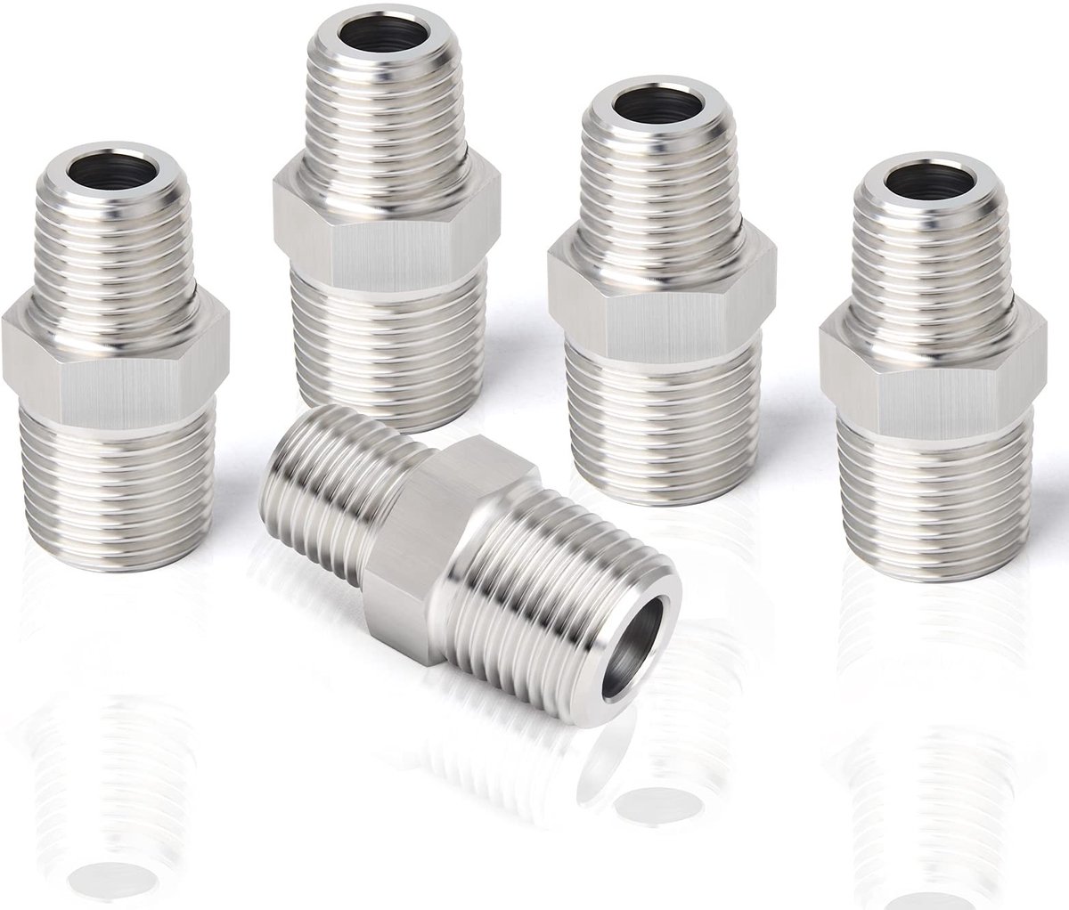 Dailygoods- Verloopstuk 1/2" x 1/4" BSP - Zeskantige Koppeling - Roestvrij Staal 304 - Industrieel - Voor Water/Lucht/Gas/Olie - Veelzijdig Gebruik