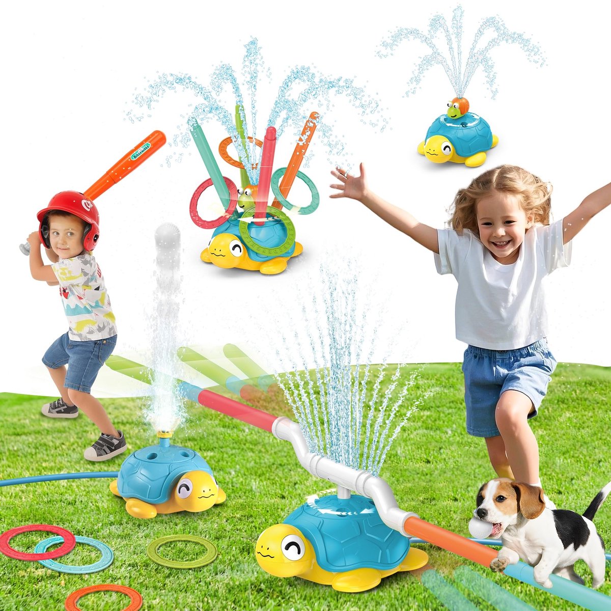 Dailygoods - 4-in-1 Water Speelgoed - Roterende Watersproeier - Schildpad - Buiten Activiteit - Speelgoed voor Kinderen - Geschikt voor 3-12 jaar