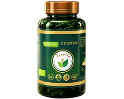 Tinella Biologische Gember Capsules - 500mg - 120 Stuks (60 Porties) - 2 tot 4 Maanden Voorraad - Natuurlijk Ginger Organic - Ondersteunt de Spijsvertering - 120 Capsules