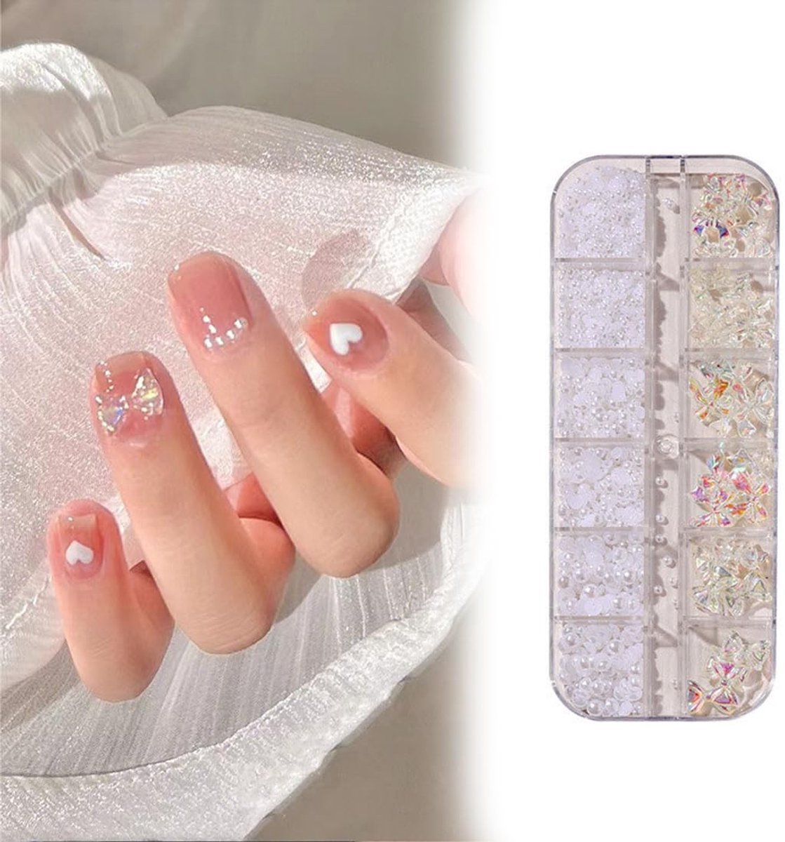 Dailygoods - Set van Halve Kralen voor Nail Art Decoratie