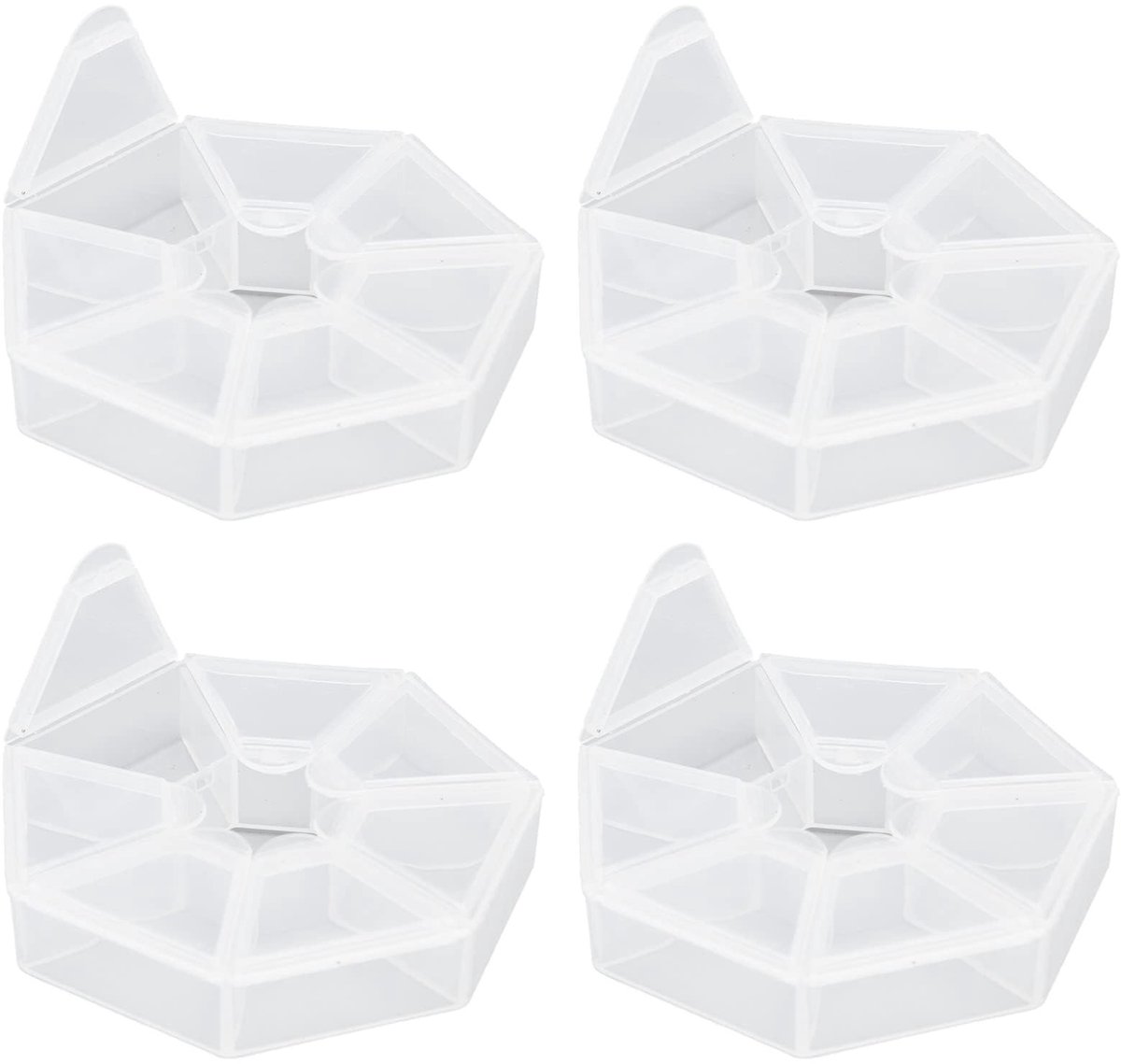 Dailygoods- Sieradenbox Draagbaar - Opbergdoos met Compartimenten - Transparante Doos - Lichtgewicht - Kunststof - Stevige Opslag
