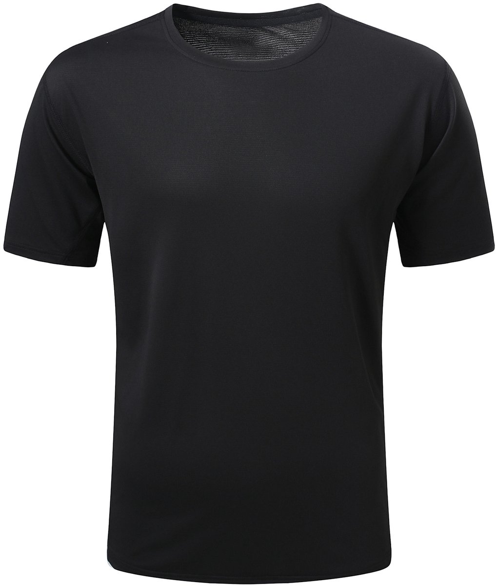 YOUTHUP Heren Casual Sport Korte Mouw T-Shirt Koel Ademend Zwart