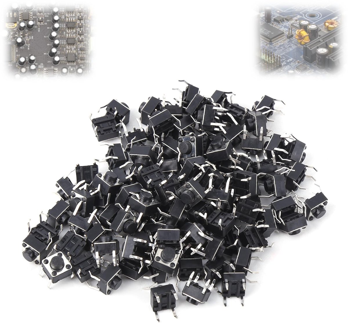 Dailygoods - Set van 100 Tactiele Drukknopschakelaars 6x6x4mm