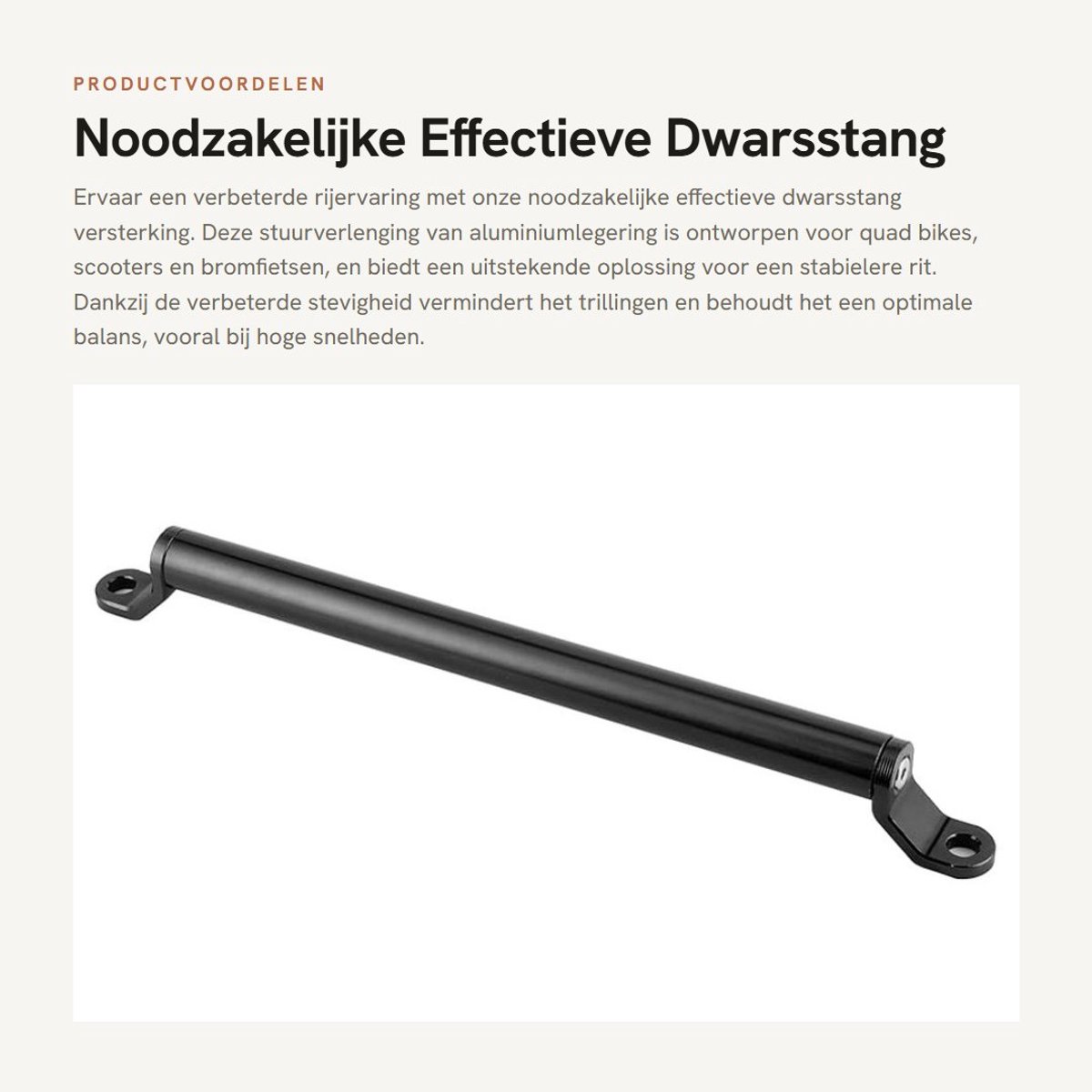 Dailygoods - Noodzakelijke Effectieve Dwarsstang Versterking - Stuurverlenging voor Quad Bike - Aluminiumlegering - Zwart - Verbeter Balans en Stabili...