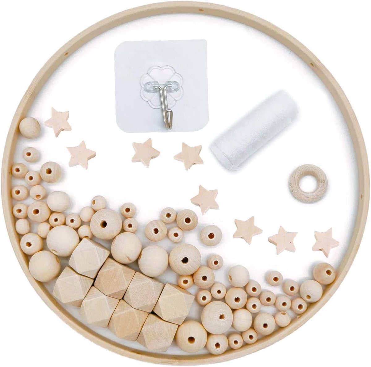 Dailygoods - Houten mobiel - Dromenvanger - Uniek ontwerp - Pentagram - Windgong - Perfect voor kinderkamers - Duurzaam bamboe