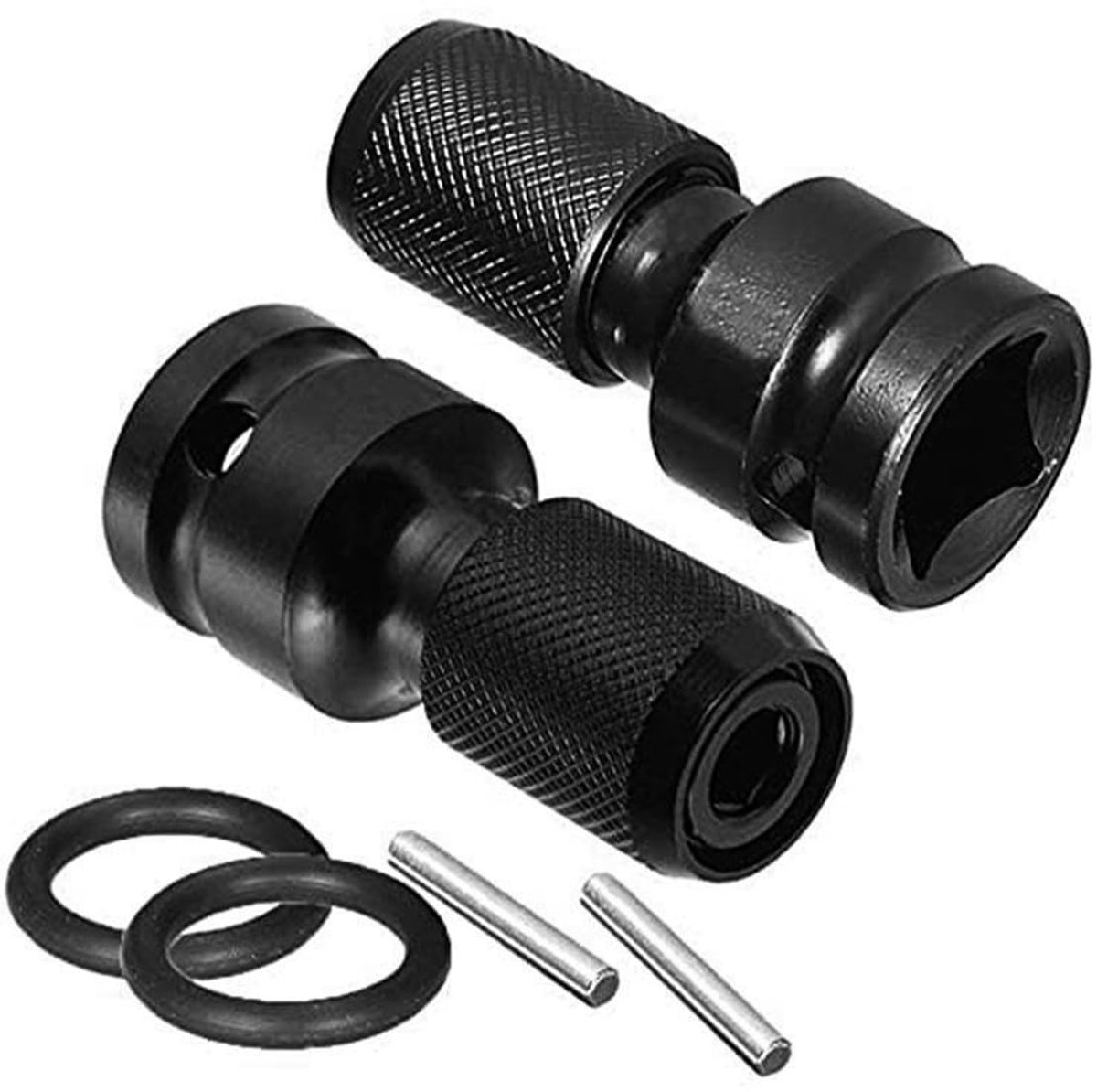 Dailygoods - 1/2 Vierkant Aandrijving - Hex Shank Socket Adapter - Duurzaam - Zwart - Quick Release Converter - Geschikt voor Impact Ratelsleutel - 2...