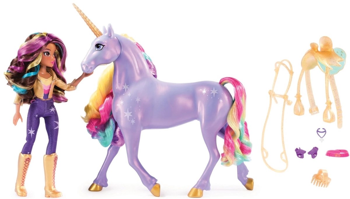 Unicorn Academy - Sophia & Regenboog Lichtmagie Wildstar - Modepop met Interactieve Eenhoorn met licht geluid en muziek — afbeelding 13