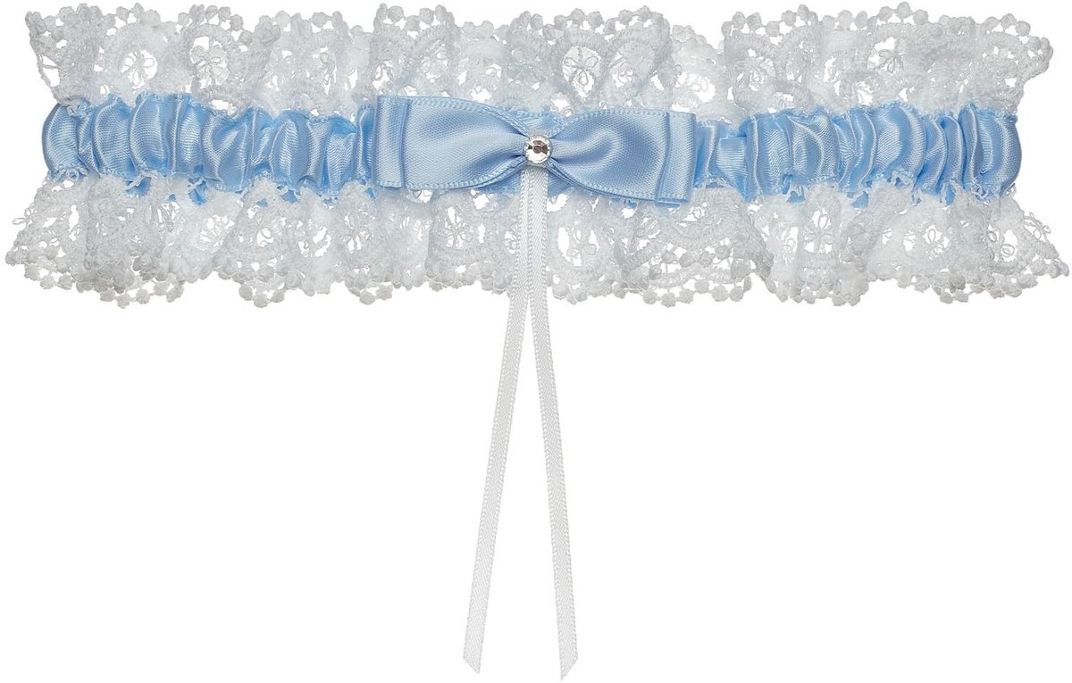 Dailygoods - Bruiloftskousenband met Strik in Blauw voor de Bruid
