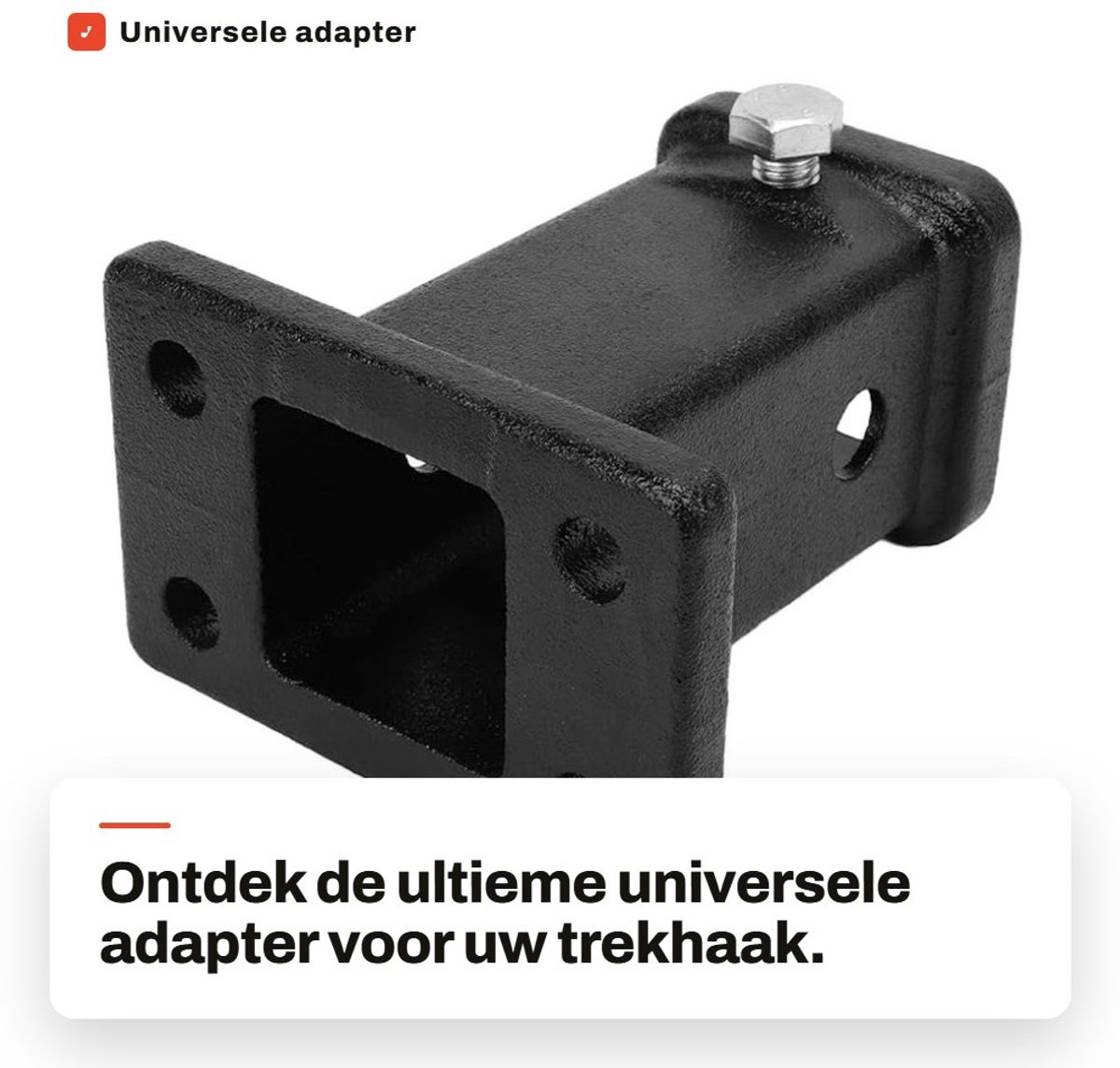 Dailygoods - Universele adapter - Trekhaak - Eenvoudige installatie - 52 x 52 mm - Stalen bouten - Geschikt voor auto en bestelwagen
