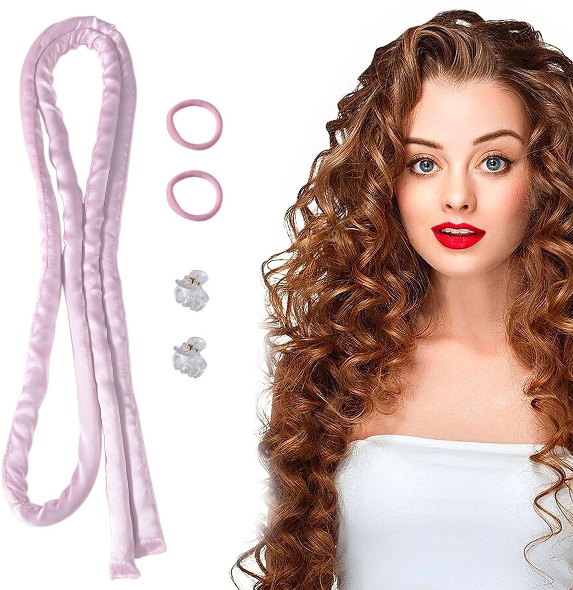 Dailygoods- Krullenhoofdband Geen Hitte - Haarstyling Apparaten - Haarstyling Tools - Hittevrije Krullen - Geschikt voor Lang/Kort Haar - Comfortabel voor Slaap