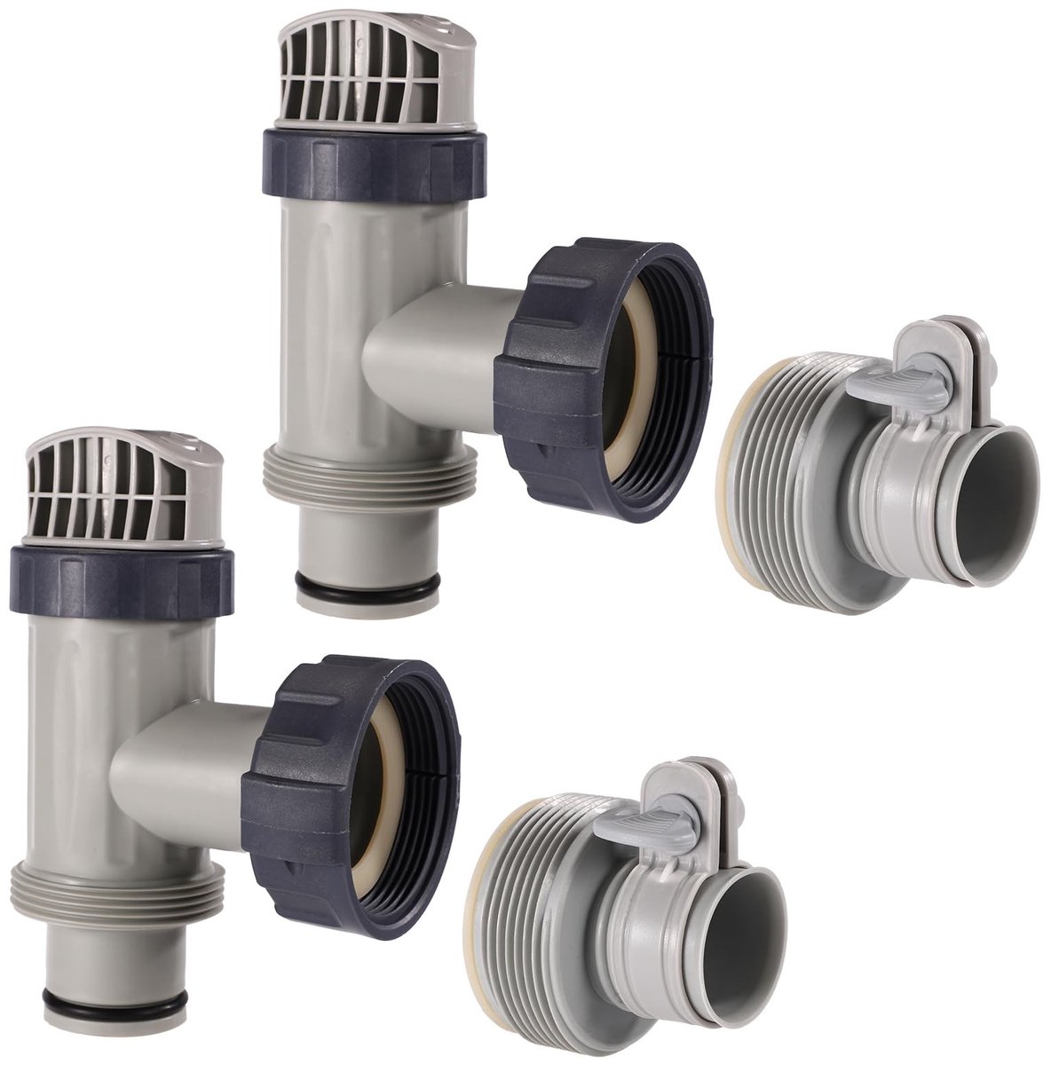 Dailygoods - Set van 4 Zwembad Zuigerkleppen en Slangadapters Type B