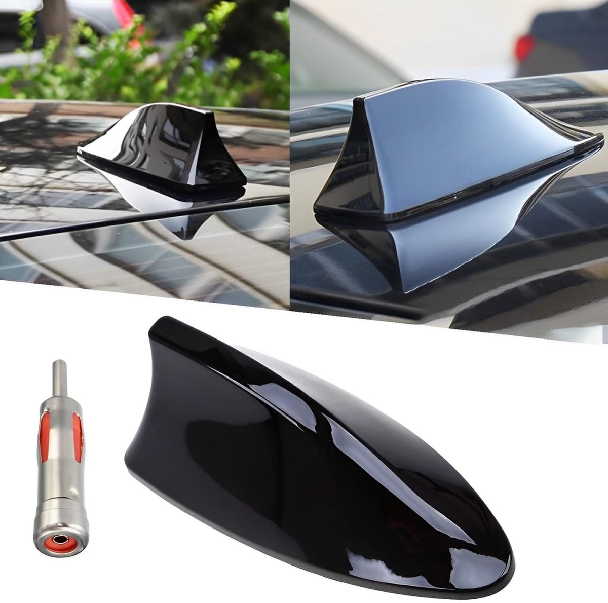 Dailygoods- Haaienvin-antenne universeel - Auto antenne kort - Radio antenne FM/AM - Zelfklevend - Waterdicht - Hoogwaardige kwaliteit - Autoantenne