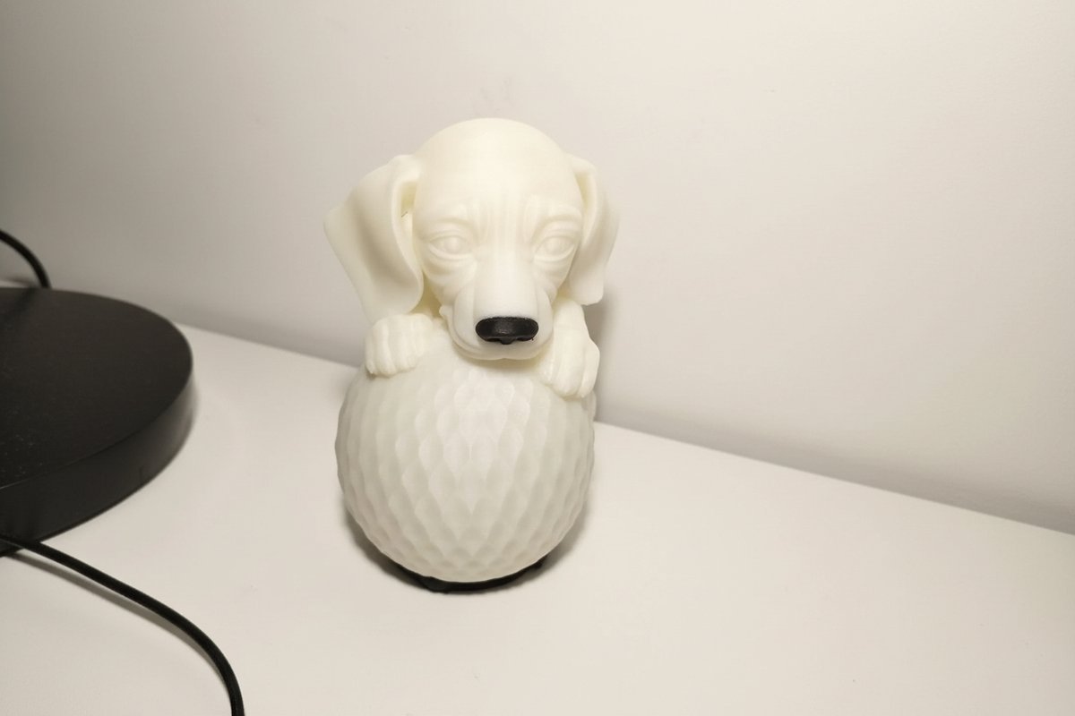 Sleeping Dog Night Lamp – 3D Printed Decorative Light with Remote
