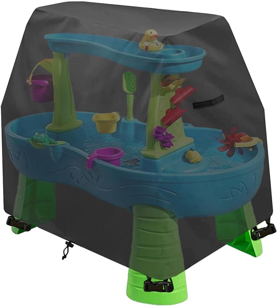 Water Table Cover - Zandbak Tafelhoes - Buitenspelen Beschermen - Anti-UV Coating - 105x65x84cm - Zwart