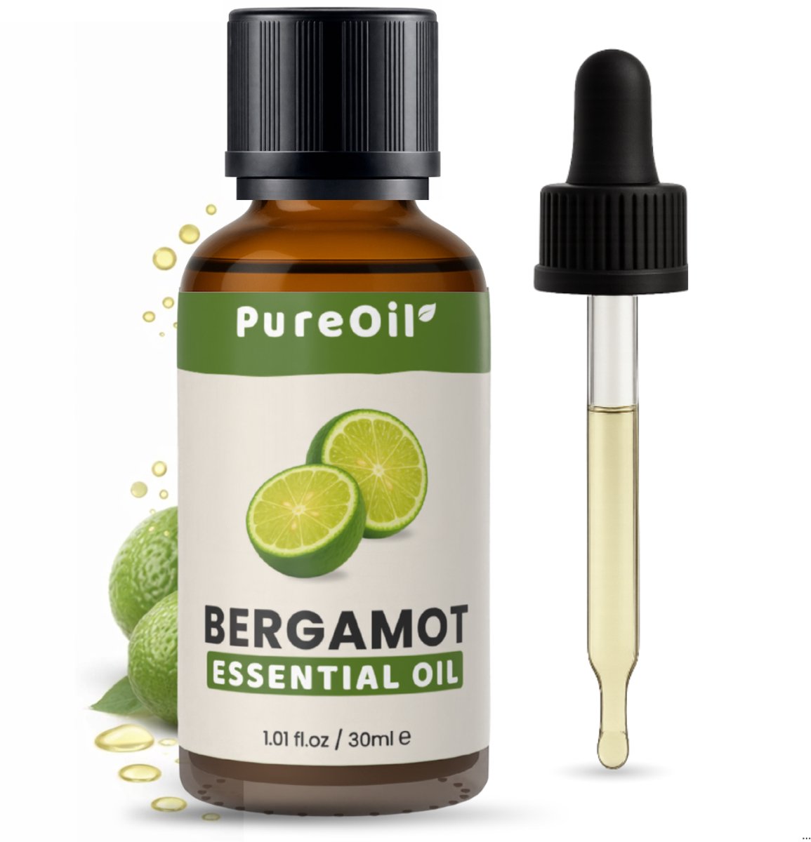 PureOil – Bergamot Etherische Olie – 30ml – 100% Puur, Natuurlijk & Vegan – Voor Haar | Huid | Gezicht | Scalp | Diffuser | Aromatherapie | Geurolie - Incl. Ebook