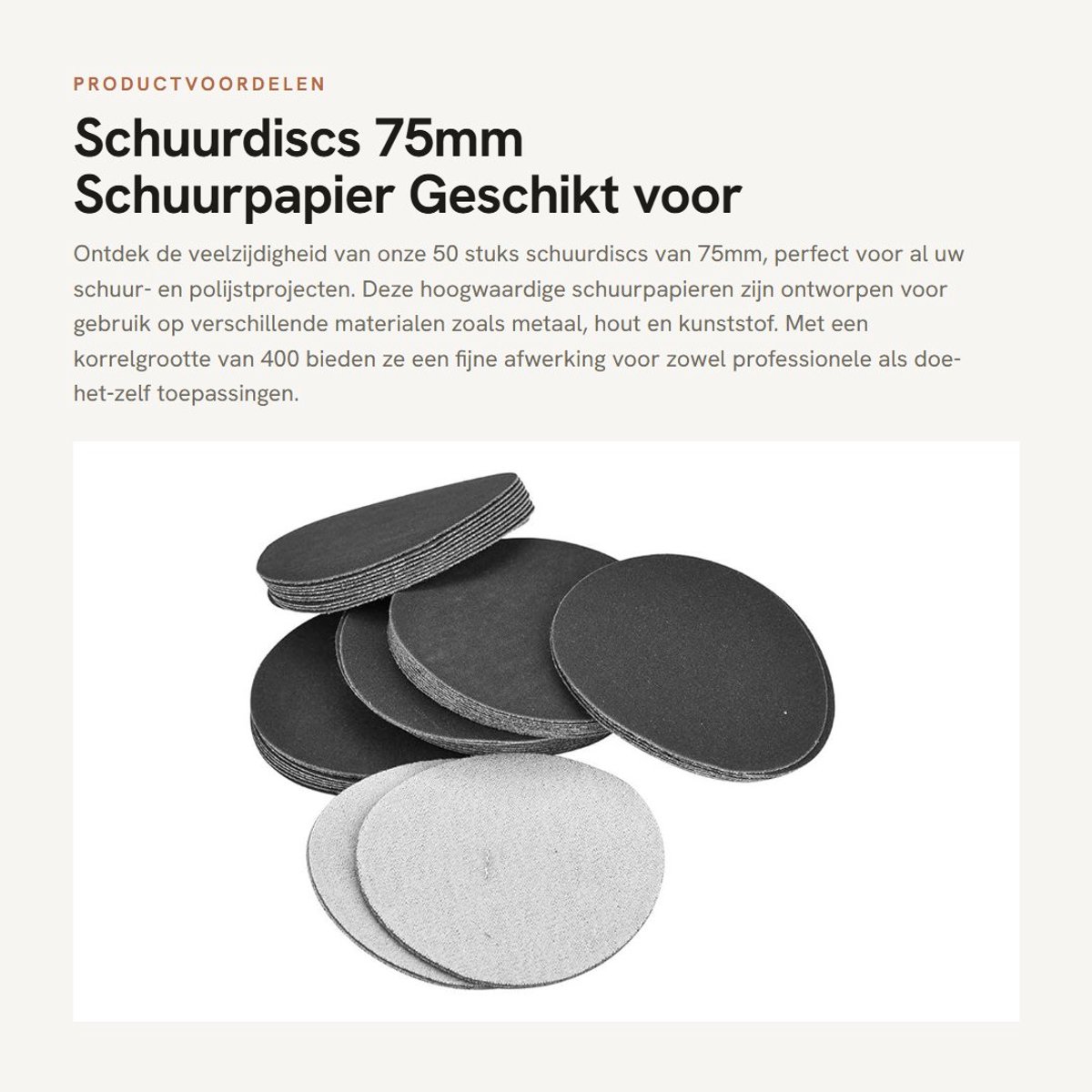 Dailygoods- Schuurdiscs 75mm - Schuurpapier Set 50 Stuks - Schuurpapier Fijn - Schuurpapier voor Hout/Metaal/Plastic - Waterdicht - Duurzaam