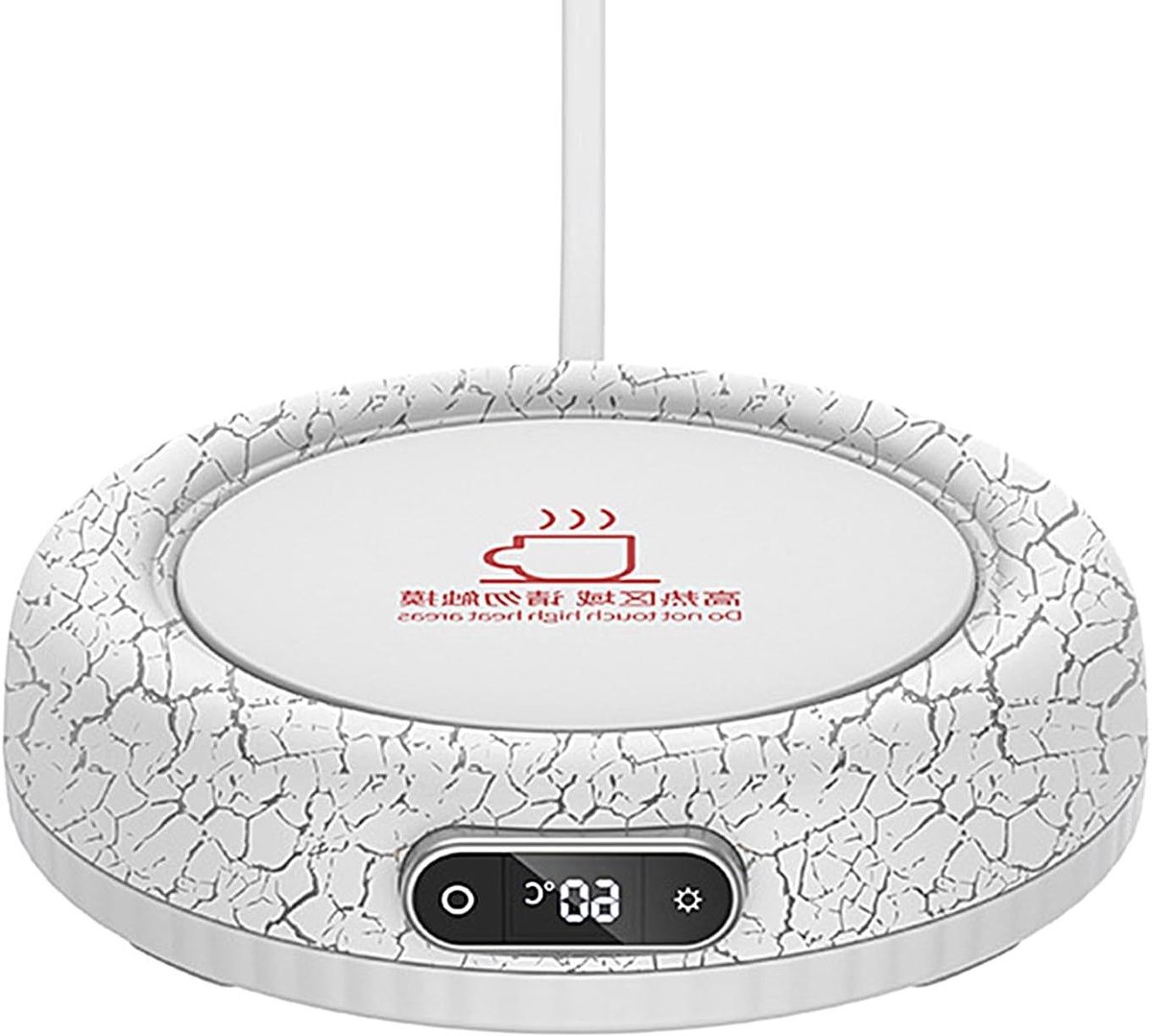 Elektrische Mokwarmer - Drankverwarmer Tafel - Warme Dranken Houden - Vier Warmtestanden - 12 cm Diameter - Wit