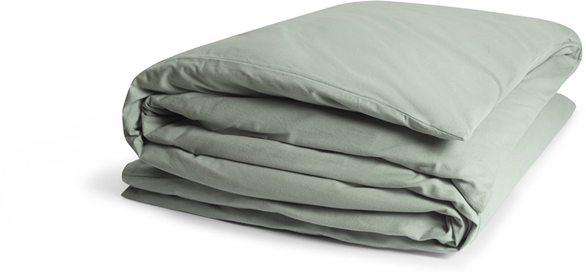Yumeko dekbedovertrek flanel pale groen 240x220 (zonder slopen) - Biologisch & ecologisch