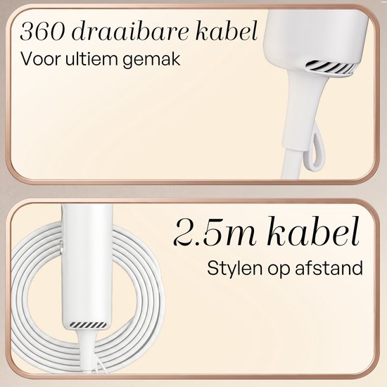 Sansbeauté® Föhn met Diffuser - EssentiaPRO Mini - Reisföhn met Opzetstukken - Reishaardroger - 110.000RPM - Sèche Cheveux - Ionische Haardroger met Borstel - Haarföhn met Defuser - Blow Dryer - Kappersfohn - 1300W - 220-240V