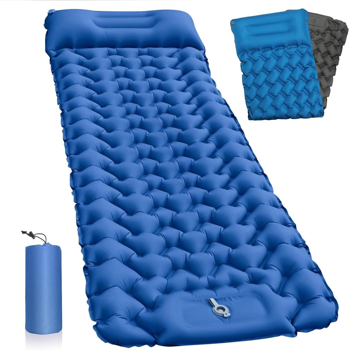 Campingmat Zelfopblaasbaar - Slaapkussen Buiten - Comfortabel Kamperen - 3.5 Inch Dik - 196 x 68 cm - Groen