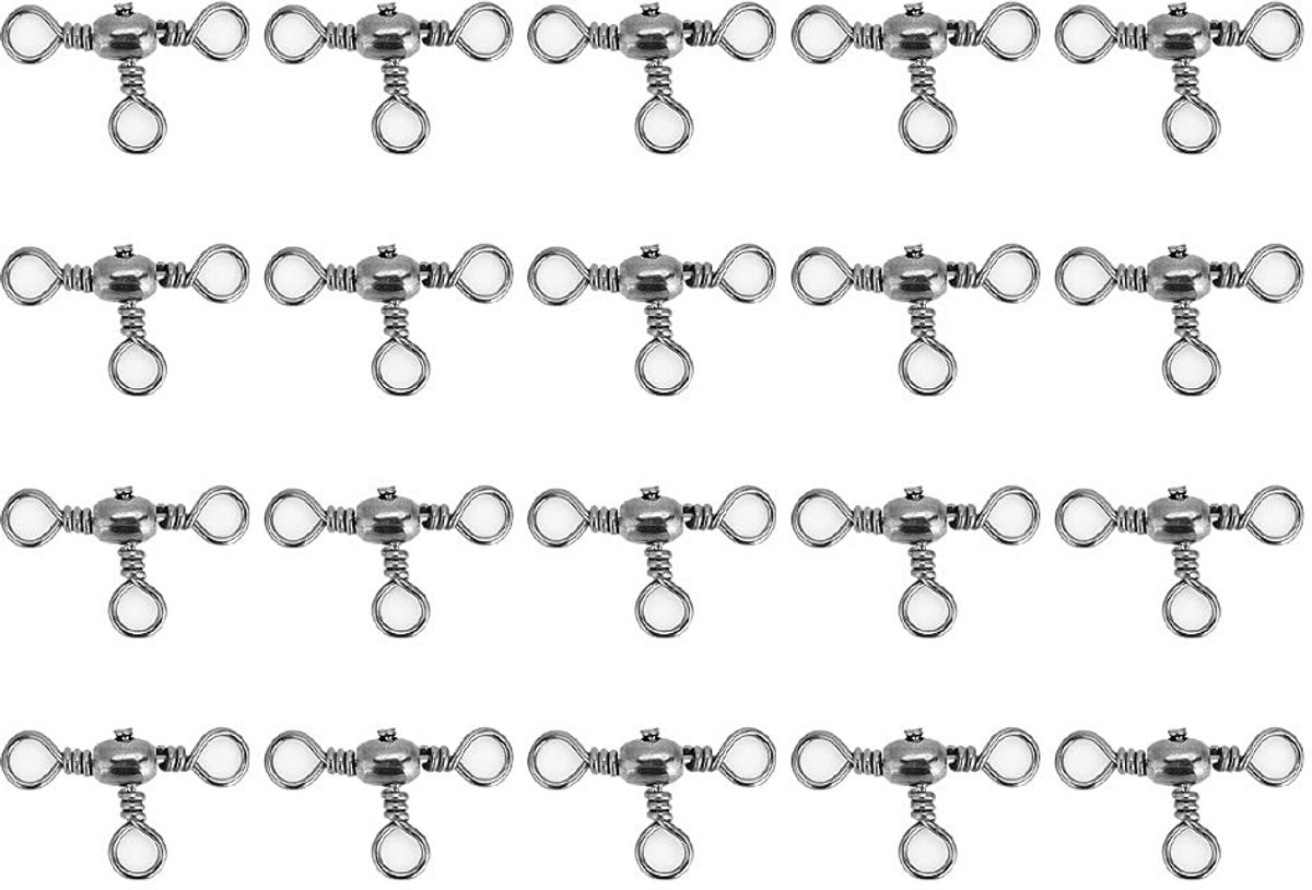 Dailygoods- Visverbinder 20 Stuks - Roestvrij Staal/Koper - Schokbestendig - Drievoudige Ontwerp - Duurzaam - Antislib Bescherming - Visconnector