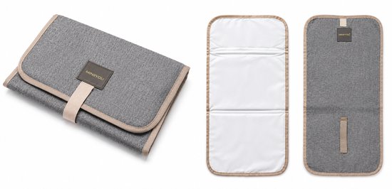 Baby Verschoonmatje voor onderweg - Waterbestendig - Grijs Taupe - 58x30 cm van Merkloos — afbeelding 5