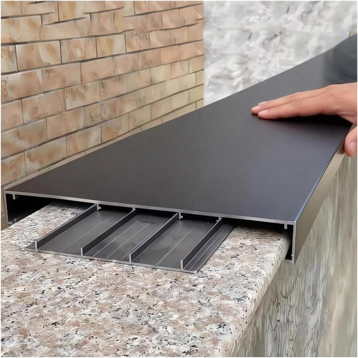 Regenwater strip - Dakgoot rand - Huis beschermen - Aluminiumlegering - 22x150cm - Grijs