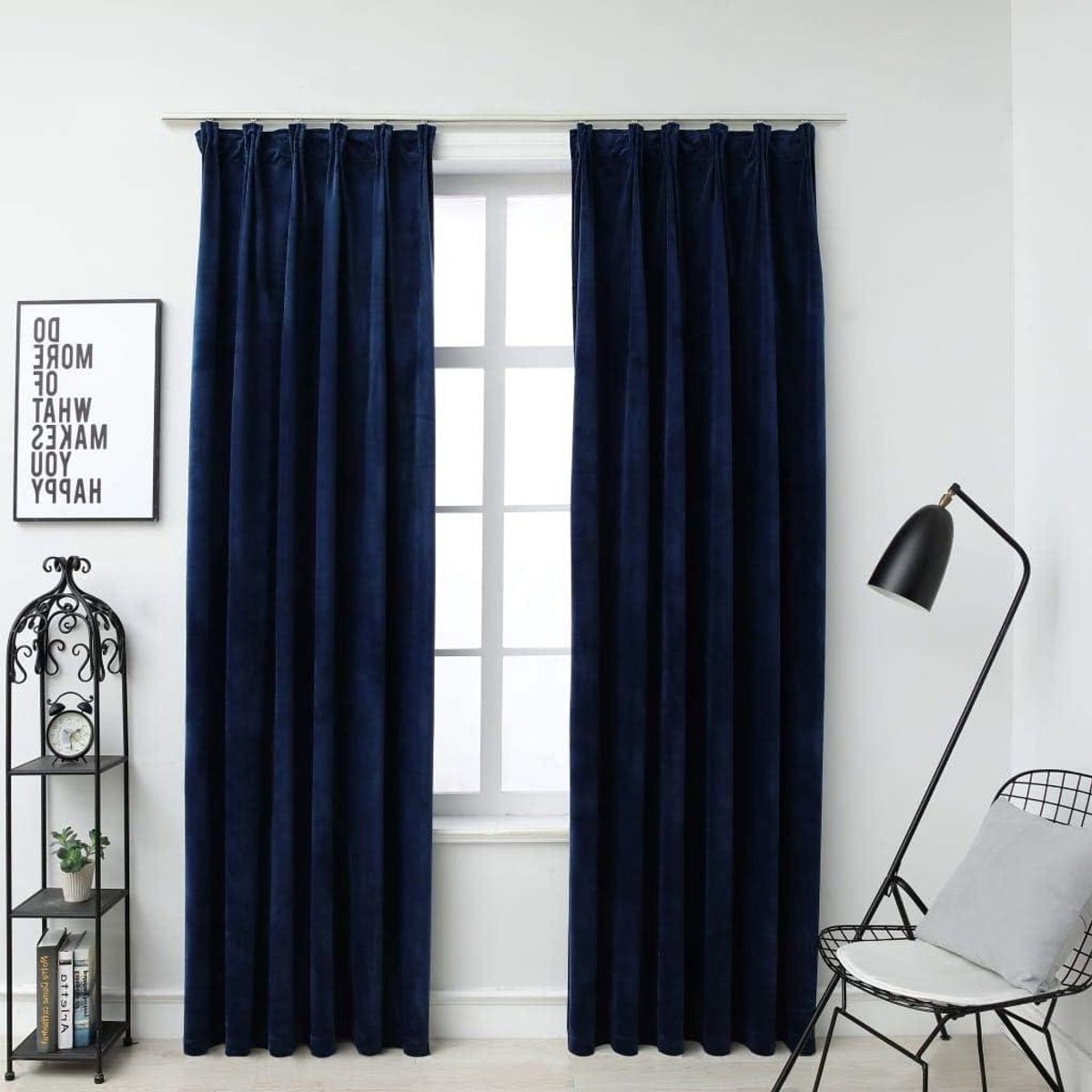 Verduisterende Gordijnen - Decoratieve Panelen - Privacy Creëren - Warm Fluweel - 2 stuks 140x175cm - Donkerblauw